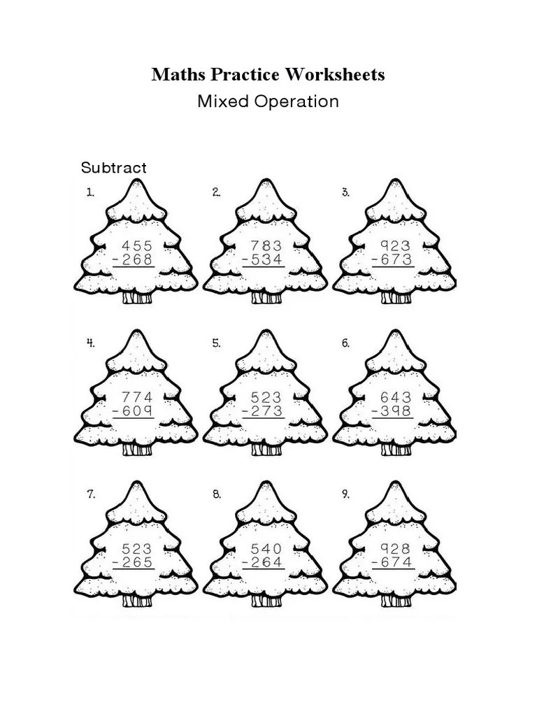 Maths Practice Worksheets Mixed Operation PDF