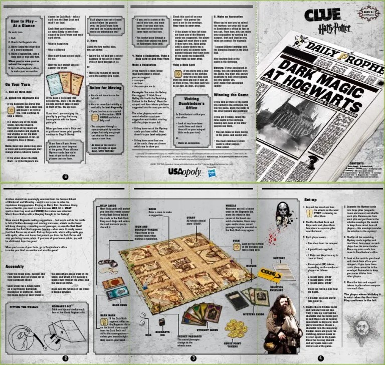 Harry Potter Clue Rules PDF Contemporary Fantasy Novels Harry Potter