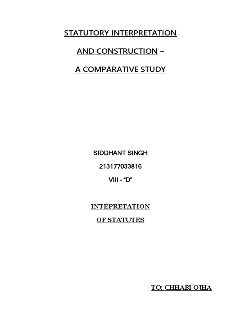 Statutory Interpretation PDF Statutory Interpretation Plain