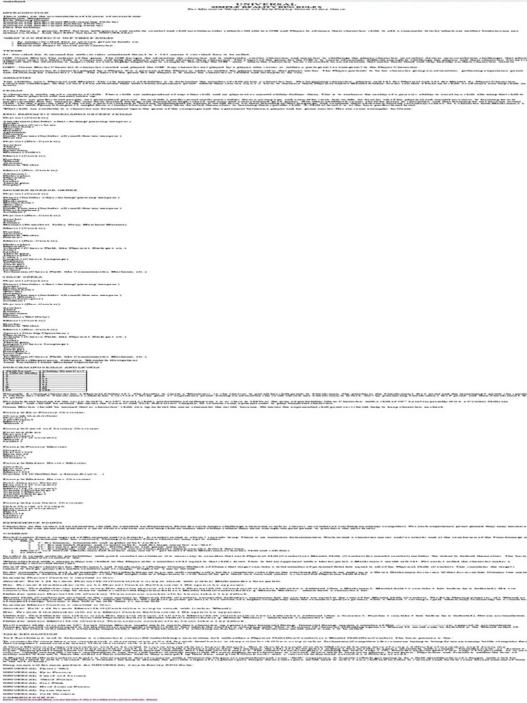 Simple Reality RPG Rules PDF Role Playing Games Magician (Fantasy)