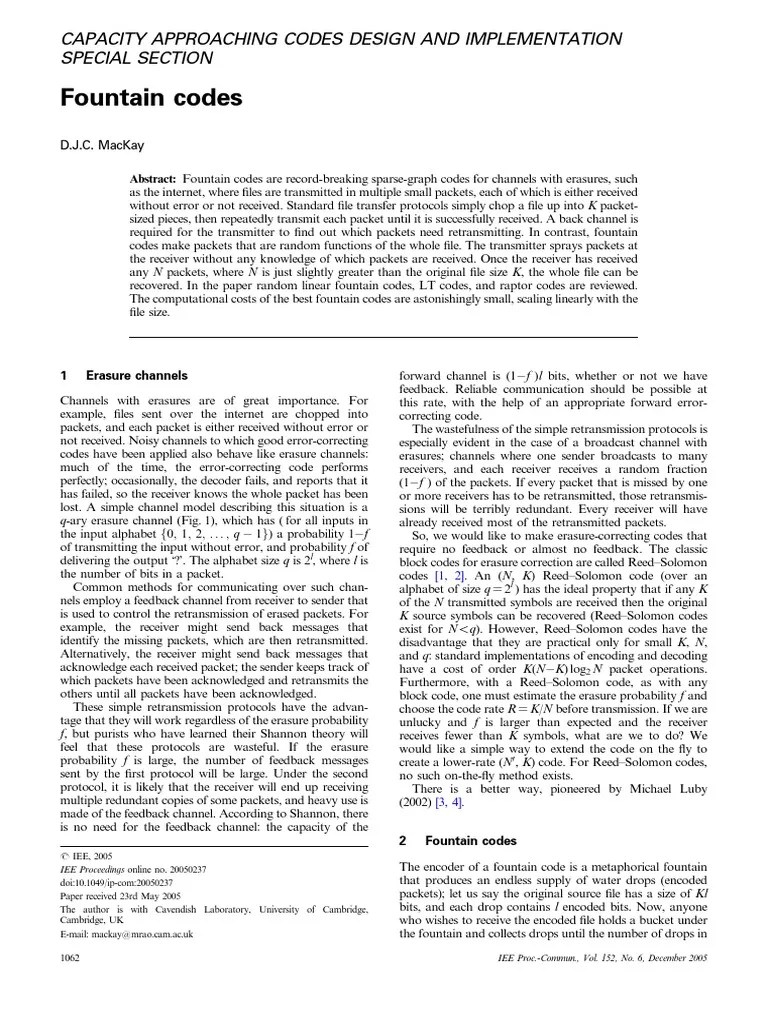 Fountain Codes Capacity Approaching Codes Design and Implementation