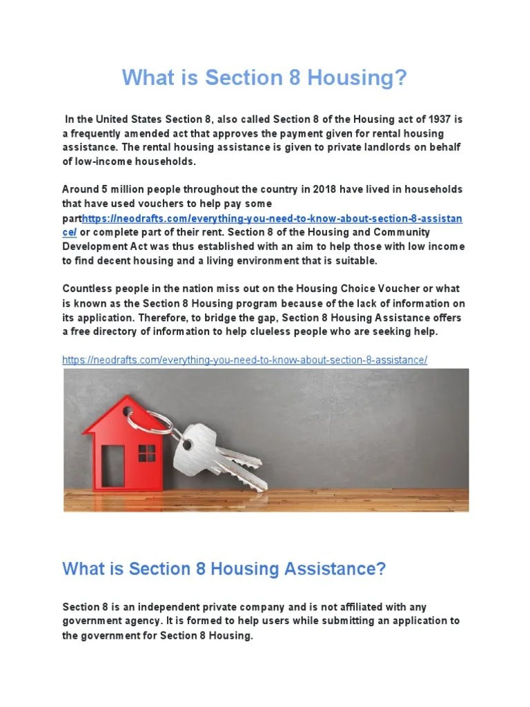 What Is Section 8 Housing PDF Section 8 (Housing) Policy