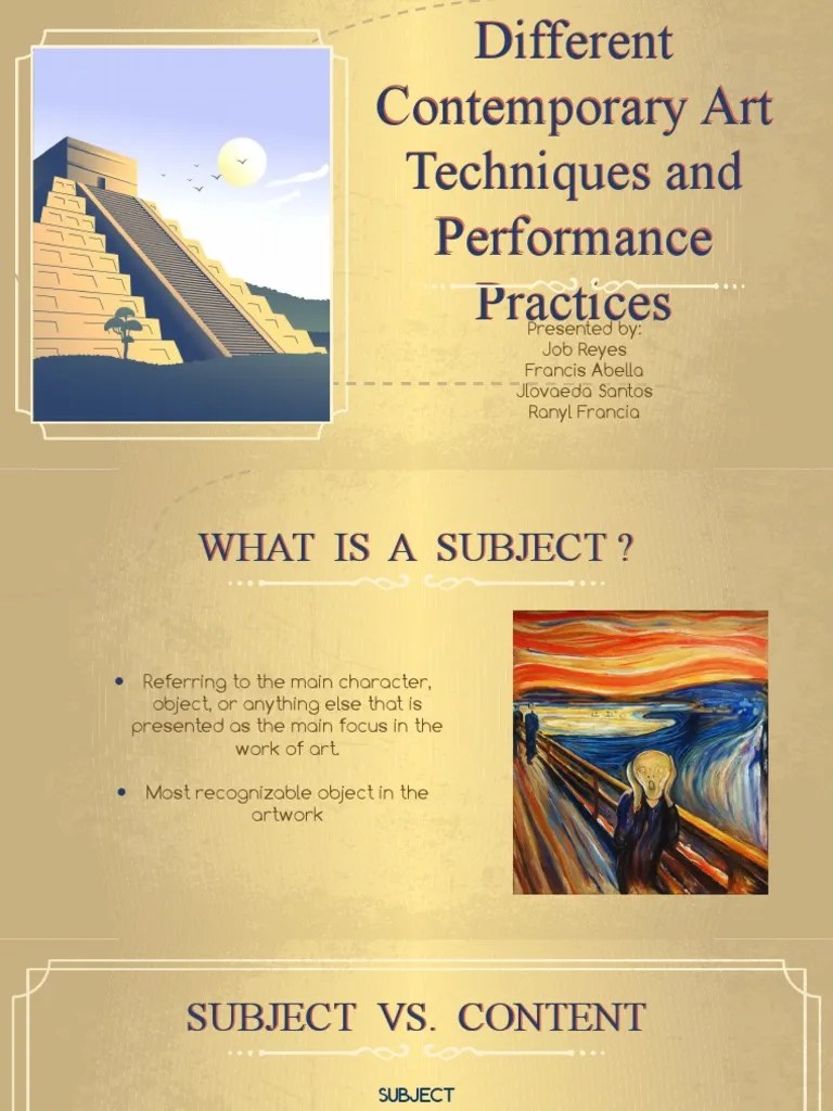 Different Contemporary Art Techniques and Performance Practices PDF