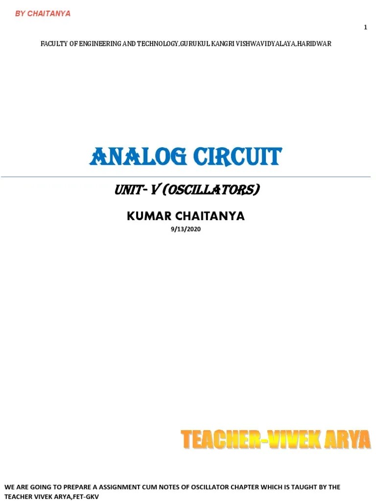 OscillatorNotes by Chaitanya PDF Electronic Oscillator Amplifier