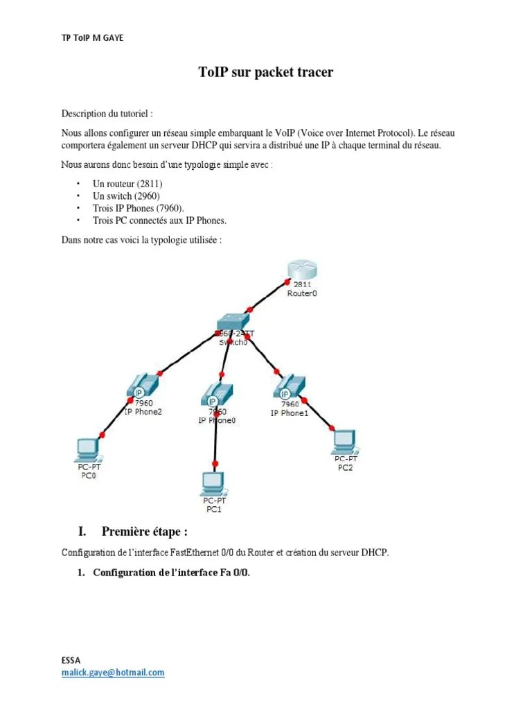 ToIP Sur Packet Tracer PDF | PDF | Voix sur IP | Protocoles Internet