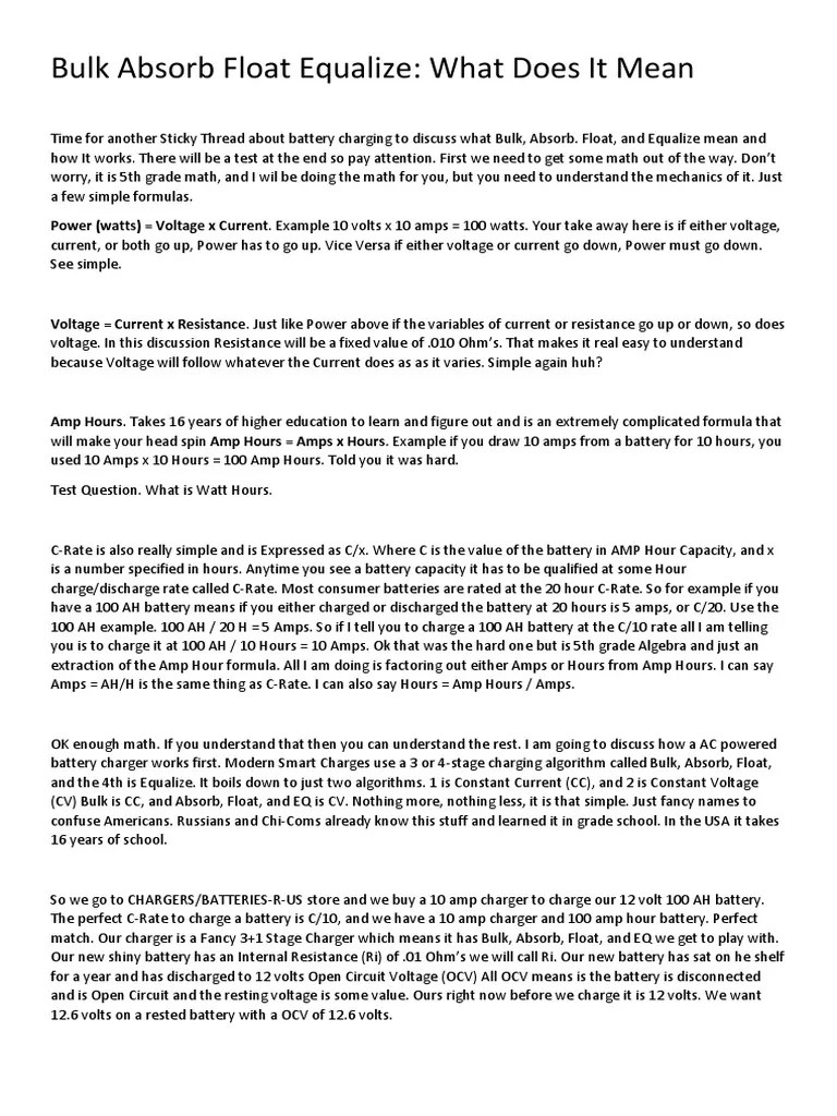 Understanding Battery Charging Stages An InDepth Explanation of Bulk