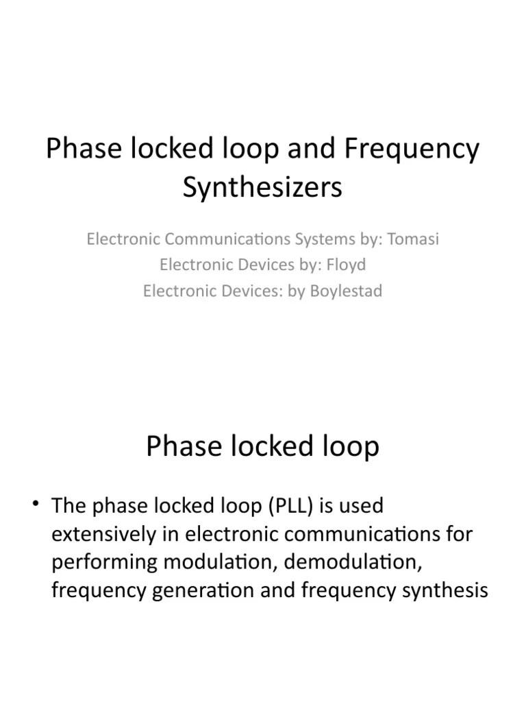 7 2 Phase Locked Loop PDF Amplifier Low Pass Filter