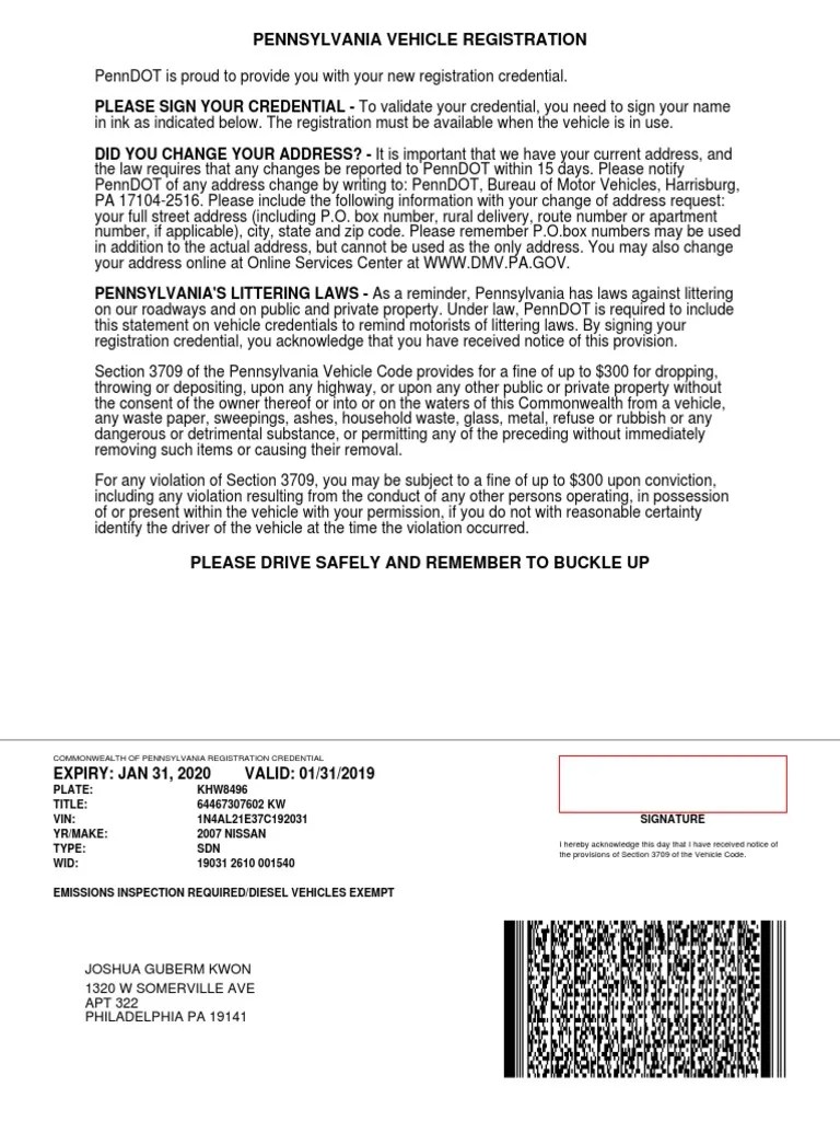 Understanding Your Pennsylvania Vehicle Registration Important Details