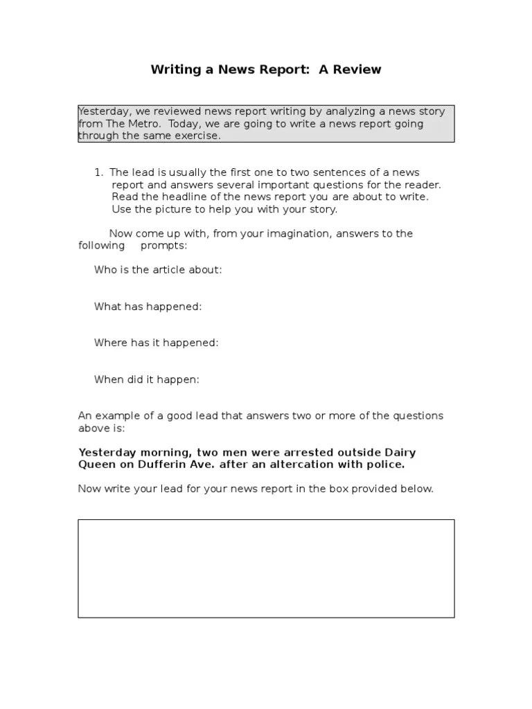 how to write a news report review(2).writing a report News