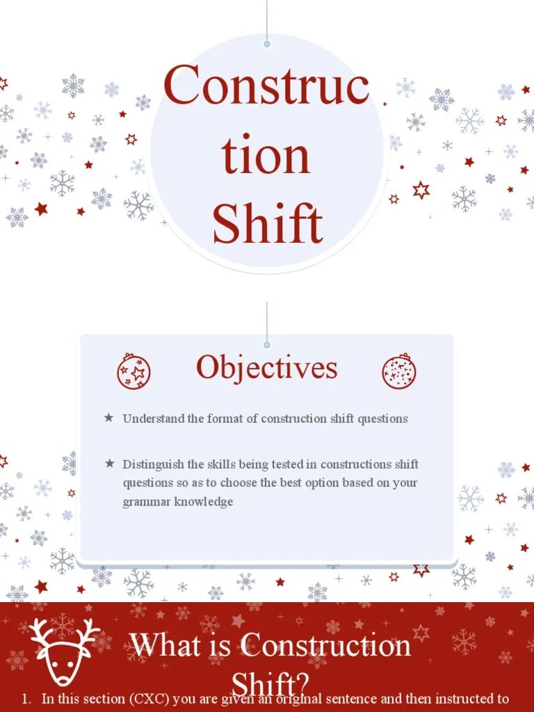 Construction Shift PDF Grammatical Tense Verb