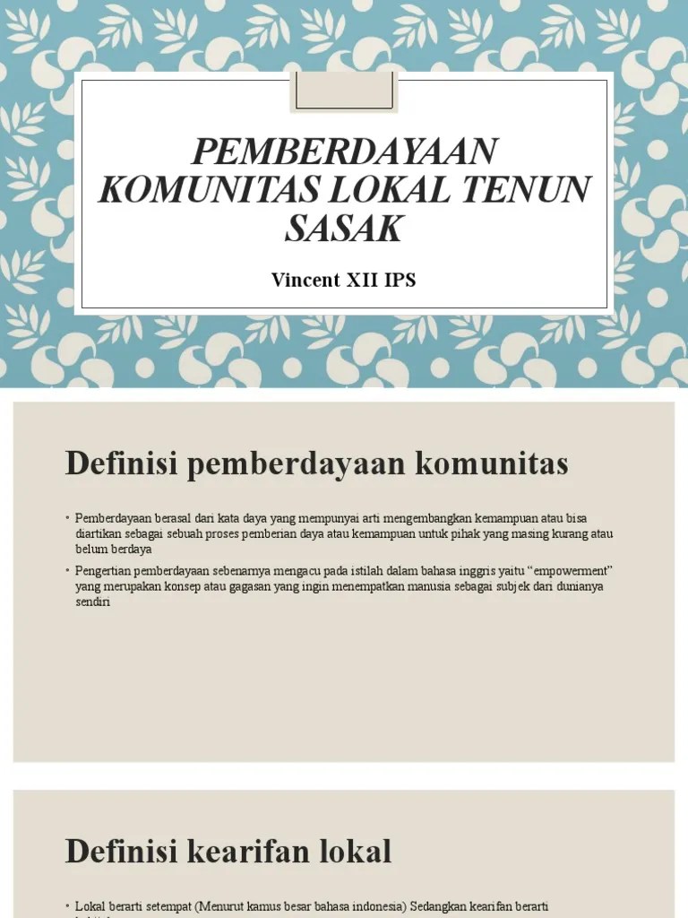 Pemberdayaan Komunitas Kearifan Lokal Vincent XII IPS