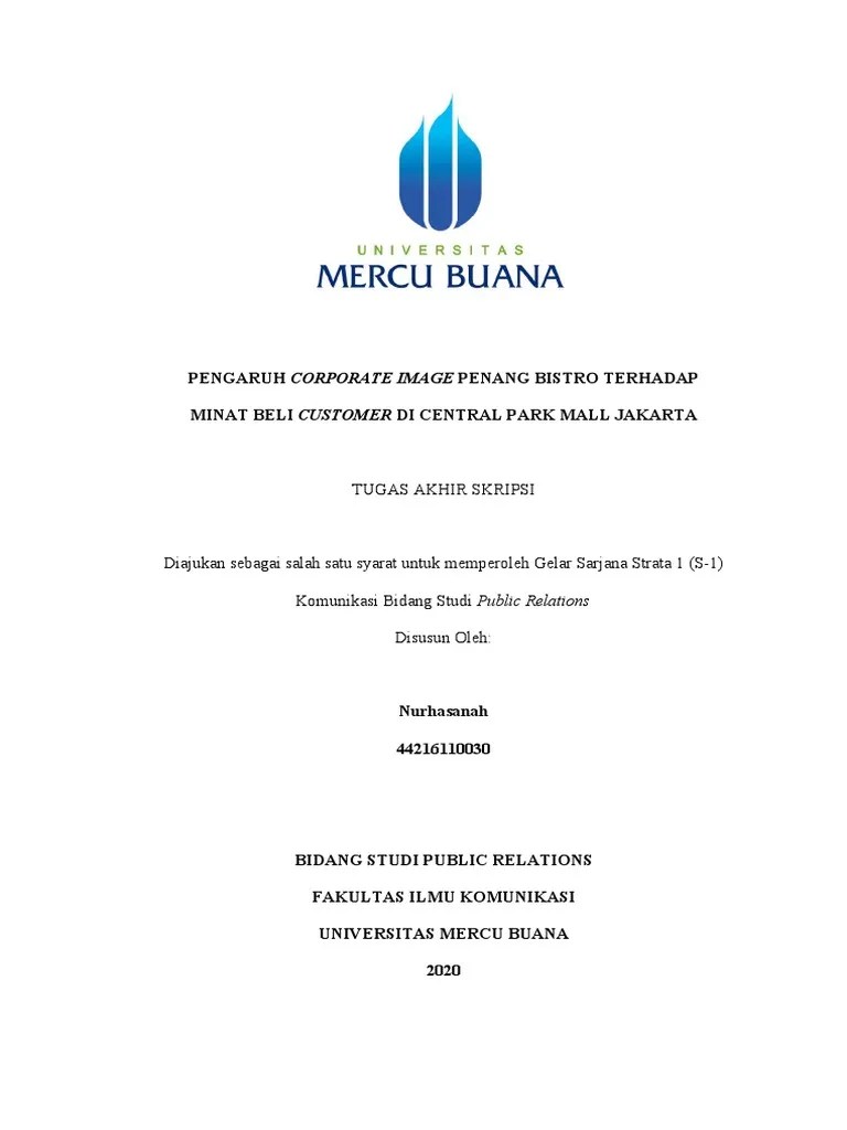 Contoh Skripsi Public Relation Mercubuana | Pdf