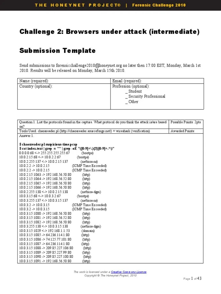 Forensic Challenge 2010 - Challenge - 2 - Solution | PDF | Internet