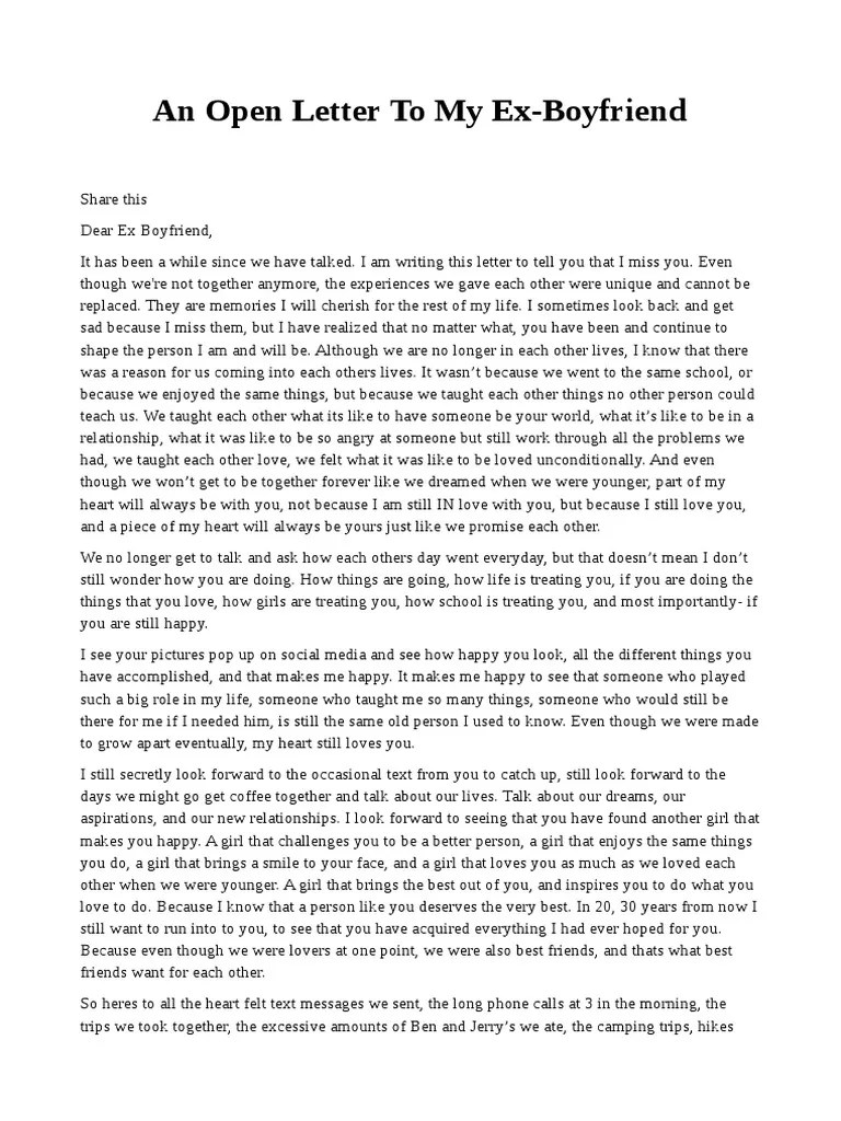 Love Letter To Ex Boyfriend PDF Love