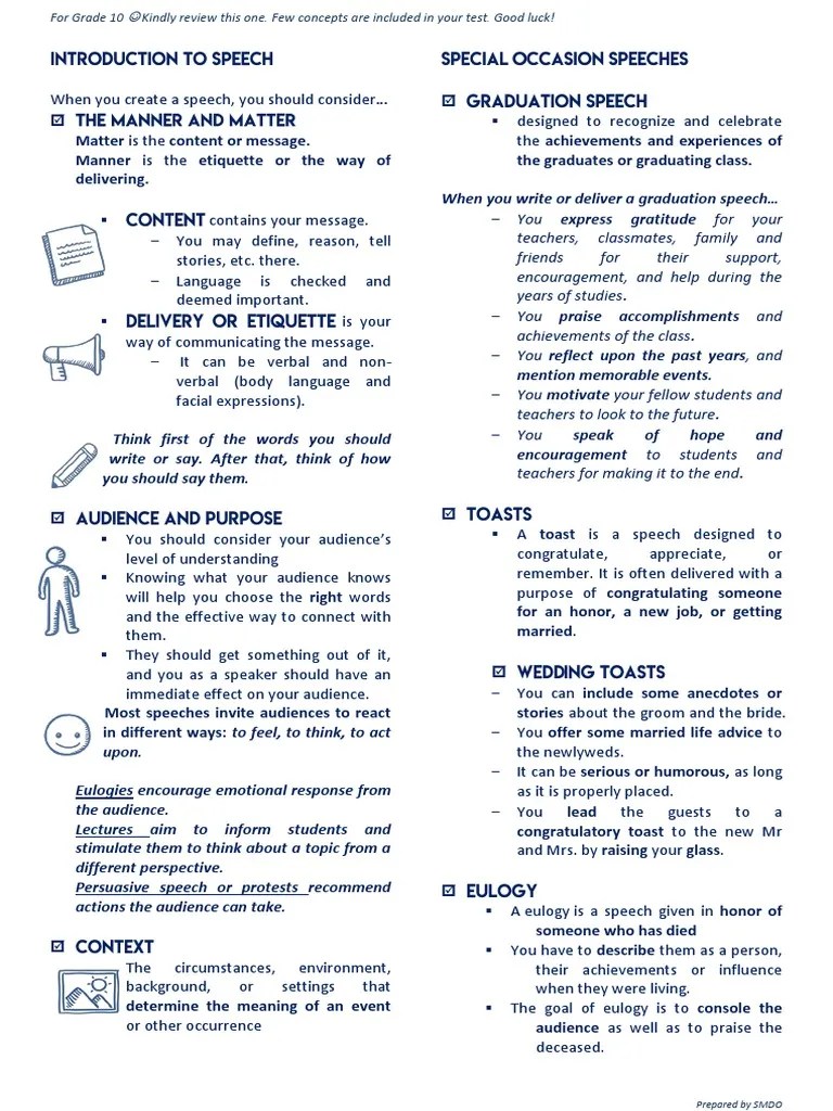 Intro To Speech Special Occasion Speeches PDF Speech Human Nature