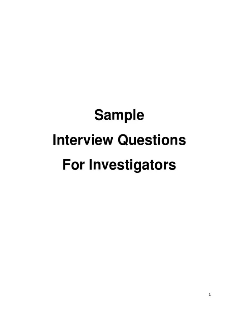 Sample Interview Questions For Internal Complaints PDF Sexual