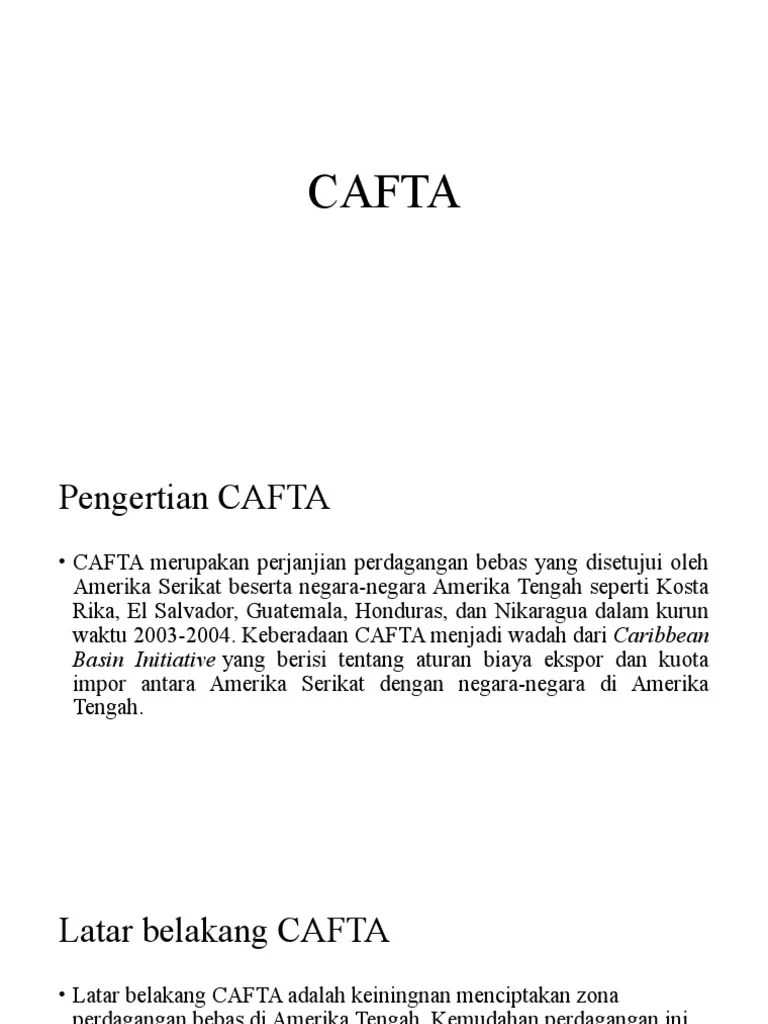 Pengertian CAFTA | PDF