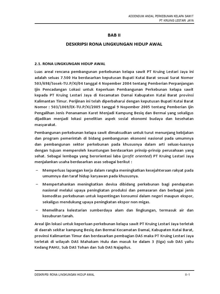 Rona Lingkungan PT KLJ | PDF