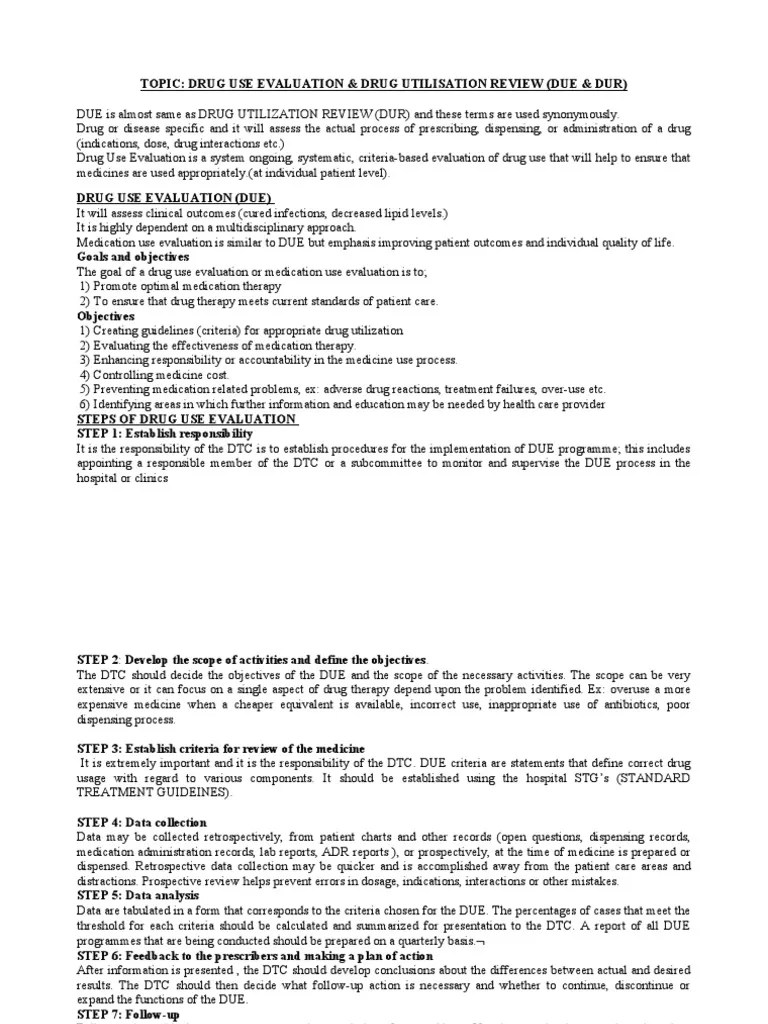 Drug Use Evaluation PDF Pharmacy Health Care