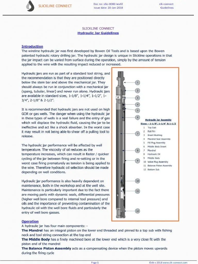 Hydraulic Jar PDF Mechanical Engineering Machines