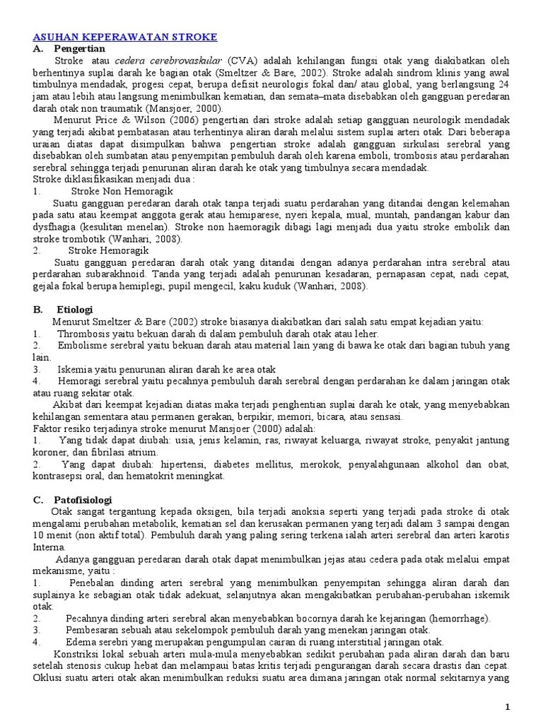 ASUHAN KEPERAWATAN STROKE