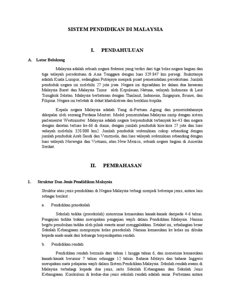 Sistem Pendidikan Di Malaysia | PDF