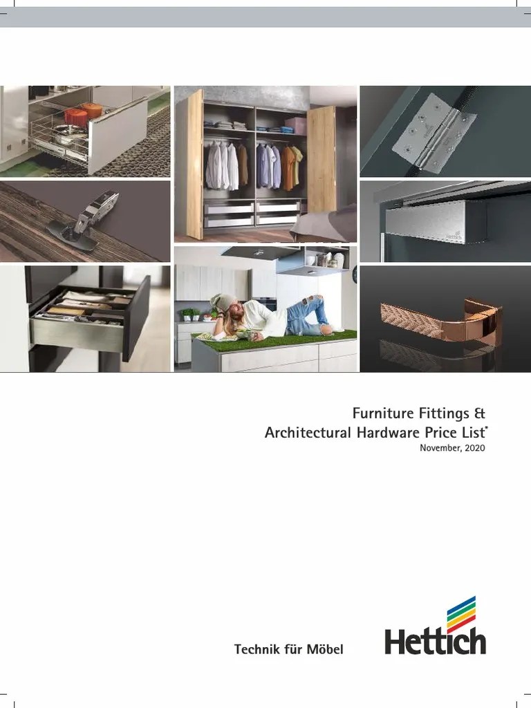 Hettich Price List 2020 PDF Door Reliability Engineering