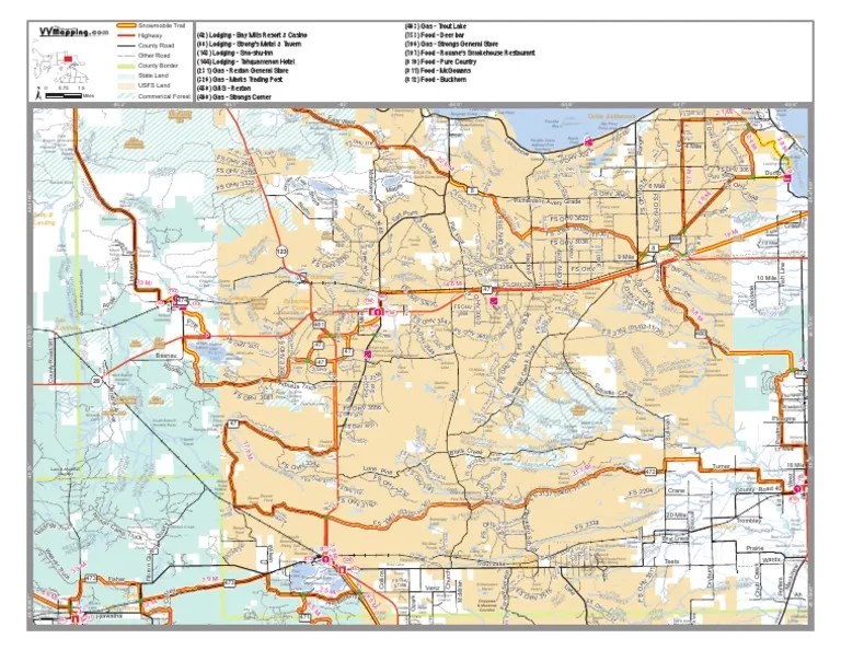 Map Eckerman 1745 Chippewa County MI Hotel And Nature