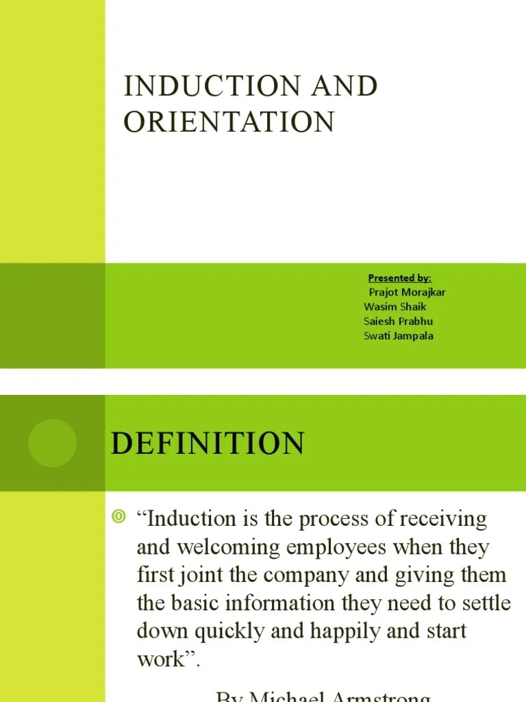 Induction and Orientation PDF Employment Mentorship