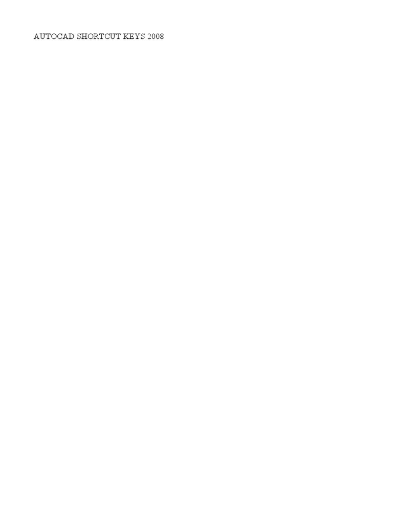 Autocad Shortcut Keys 2008 PDF Information Science