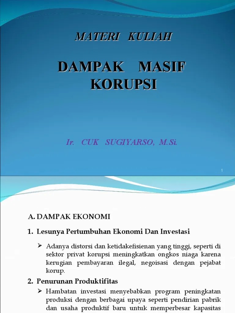 MATERI I Dampak Korupsi | PDF