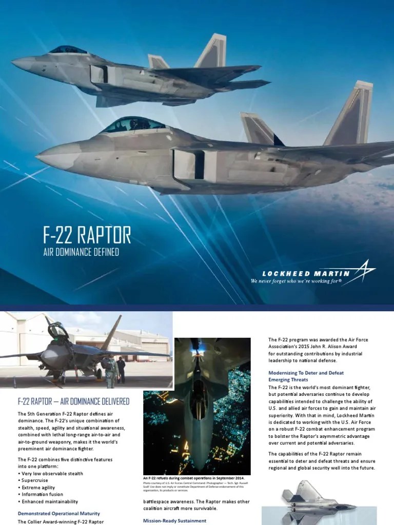 Lockheed Martin F-22A Raptor Manual | PDF | United States Air Force