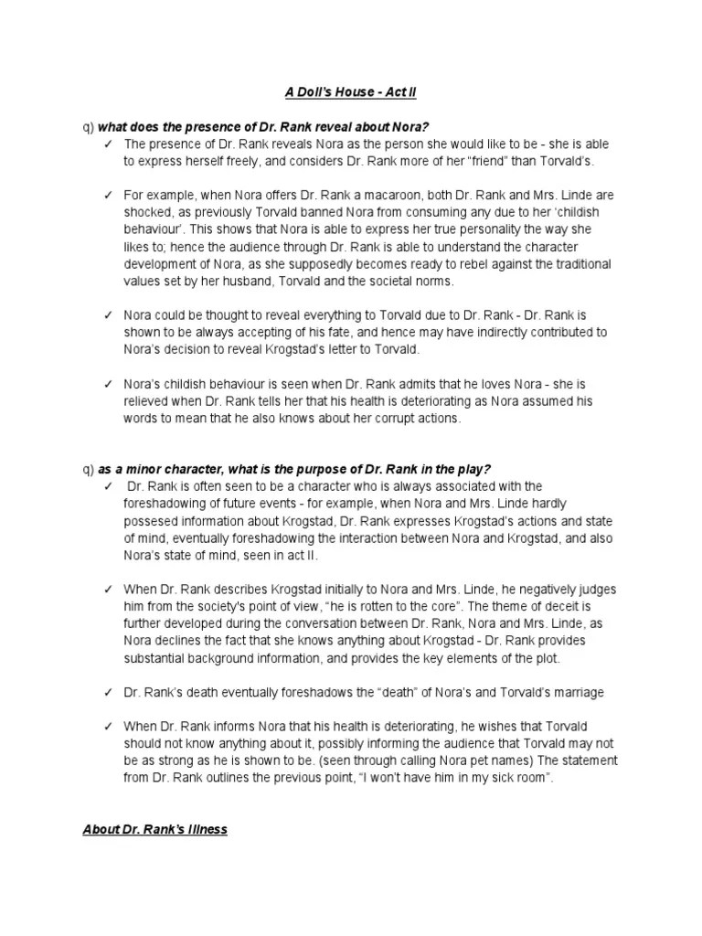 A Doll's House Act II PDF A Doll's House Human Nature