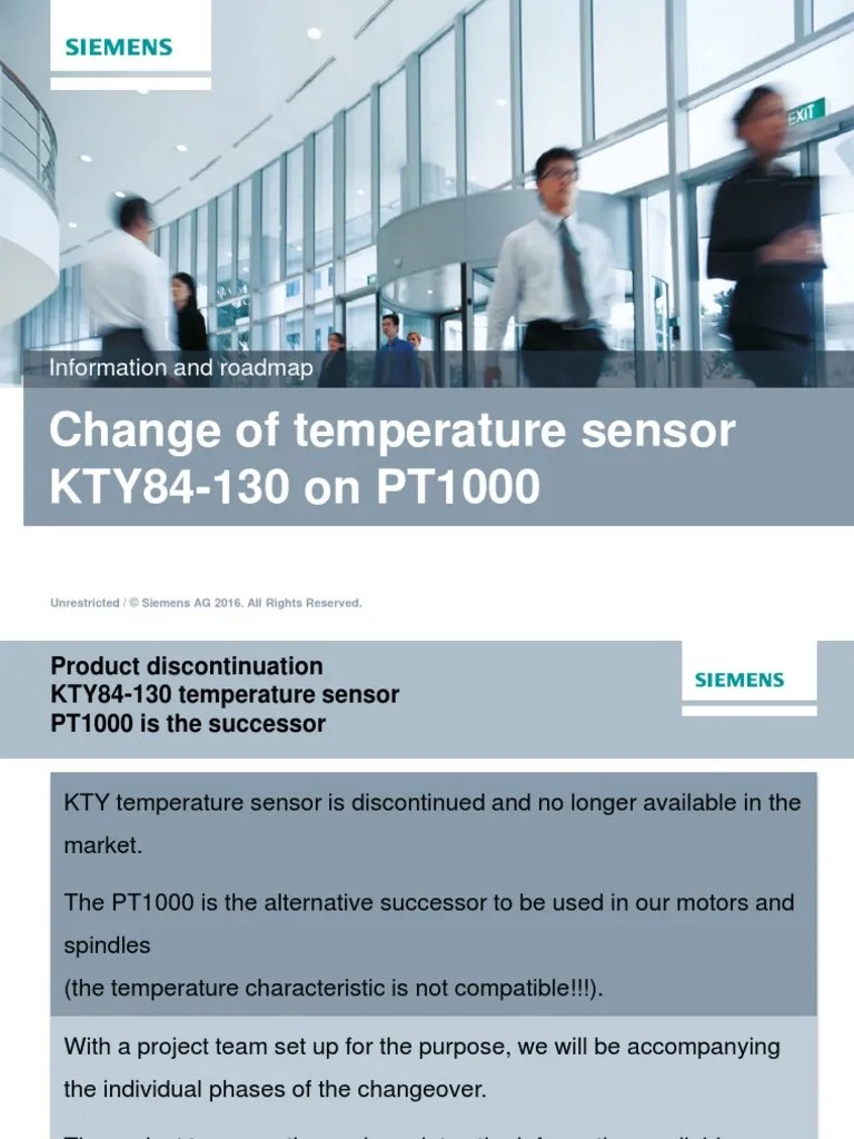 Change of Temperature Sensor KTY84130 On PT1000 Information and