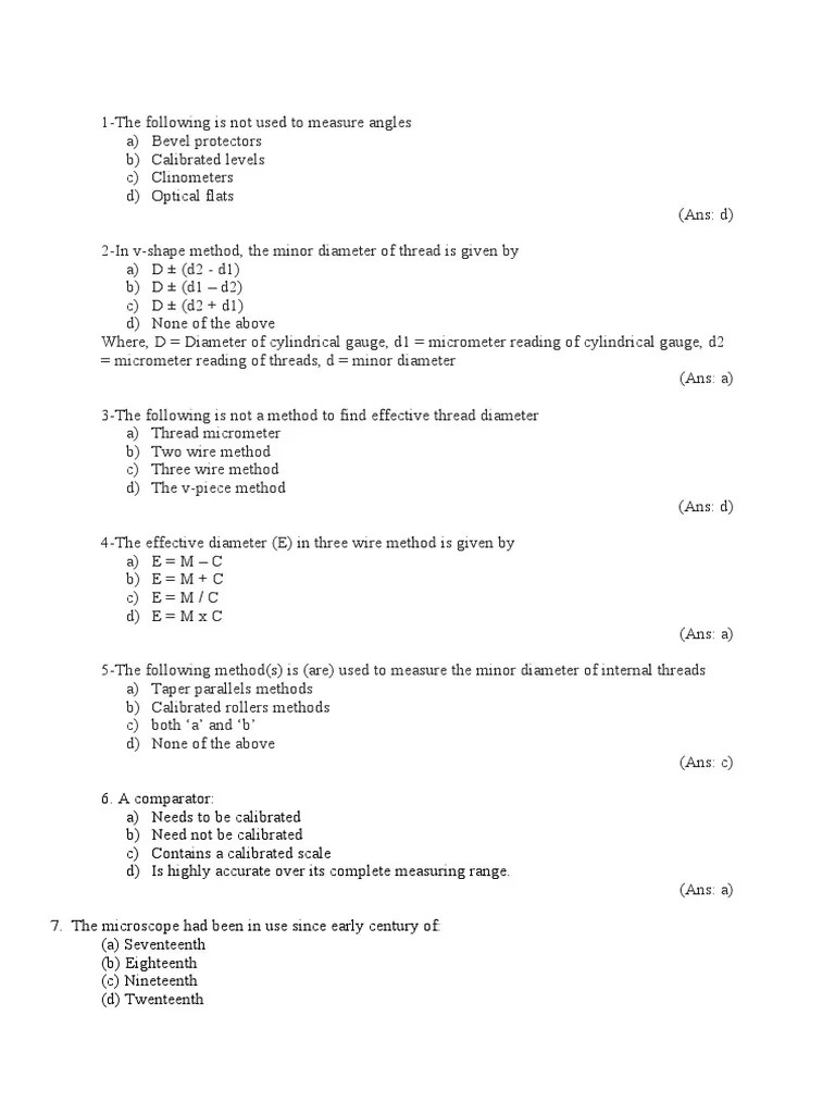 Metrology Questions & Answ MCQ PDF Interferometry Polarization (Waves)