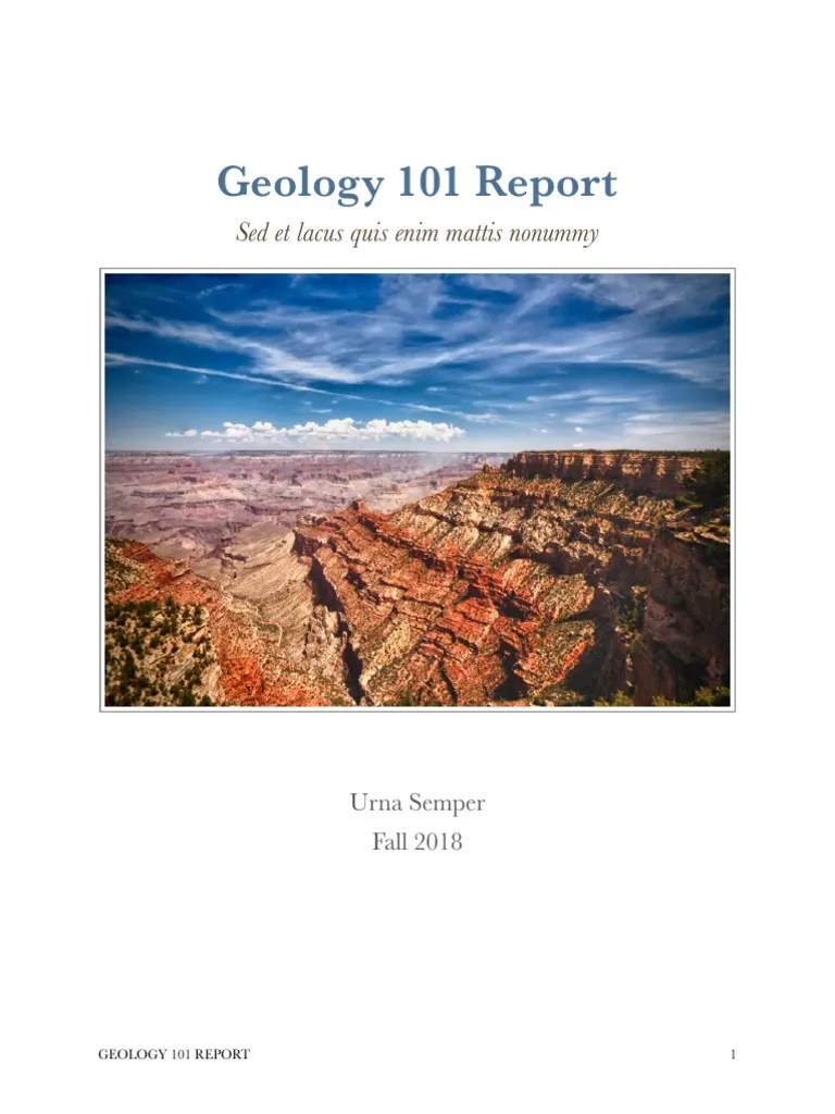 Geology 101 Report PDF