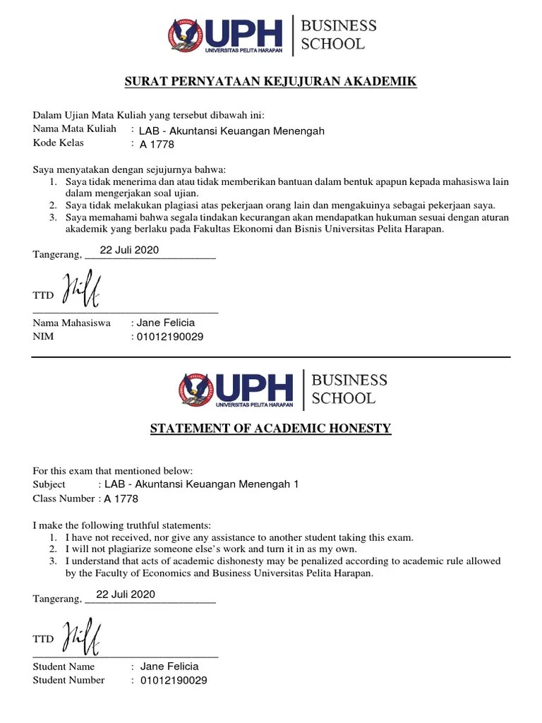 Asdos Akm Surat Pernyataan Kejujuran Akademik-Signed