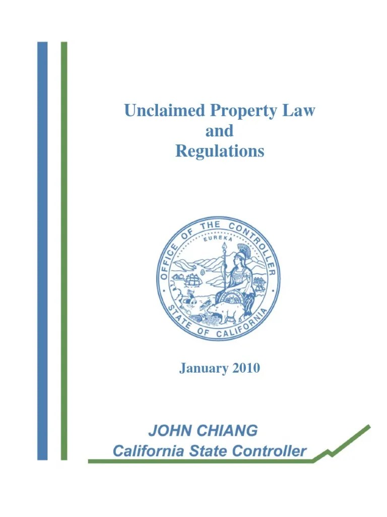 Unclaimed Property Laws PDF Trust Law Banks