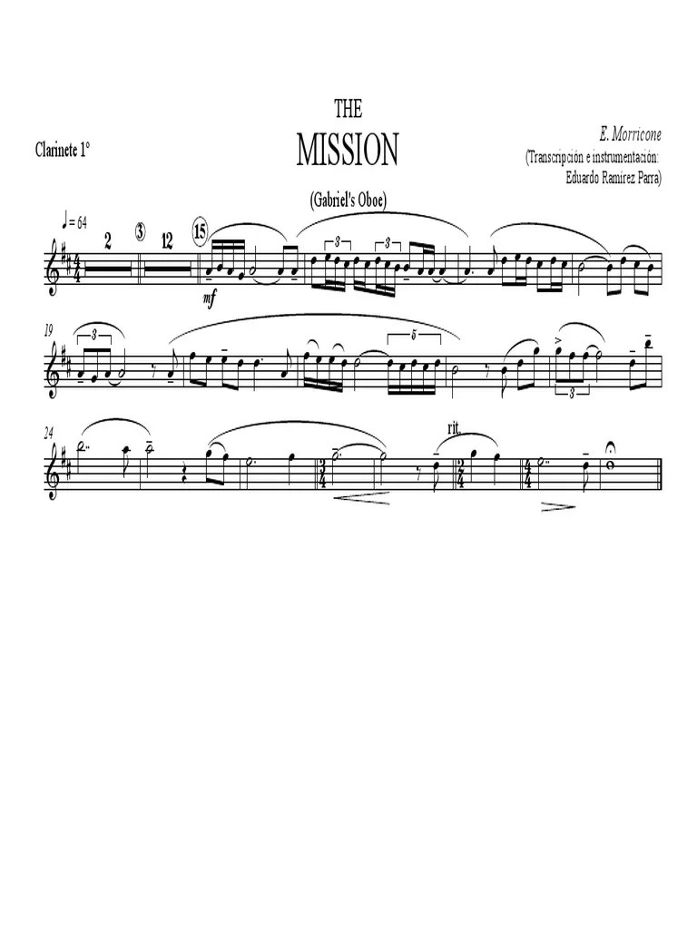 Gabriel's Oboe Banda 1 1º PDF