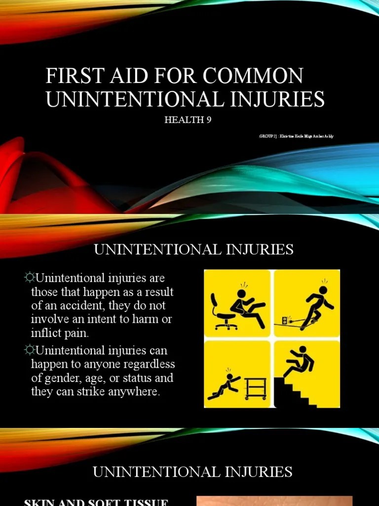 First Aid For Common Unintentional Injuries PDF Blood Vessel Wound