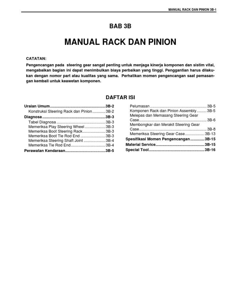 Manual Rack & Pinion | PDF