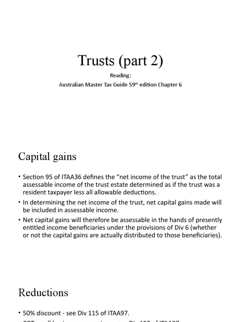 Trusts (Part 2) Reading Australian Master Tax Guide 59 Edition