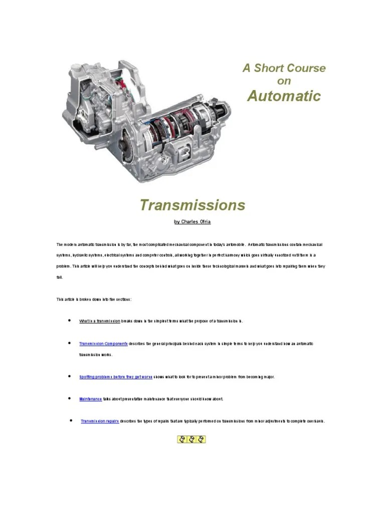 Automatic Transmission PDF Automatic Transmission Transmission