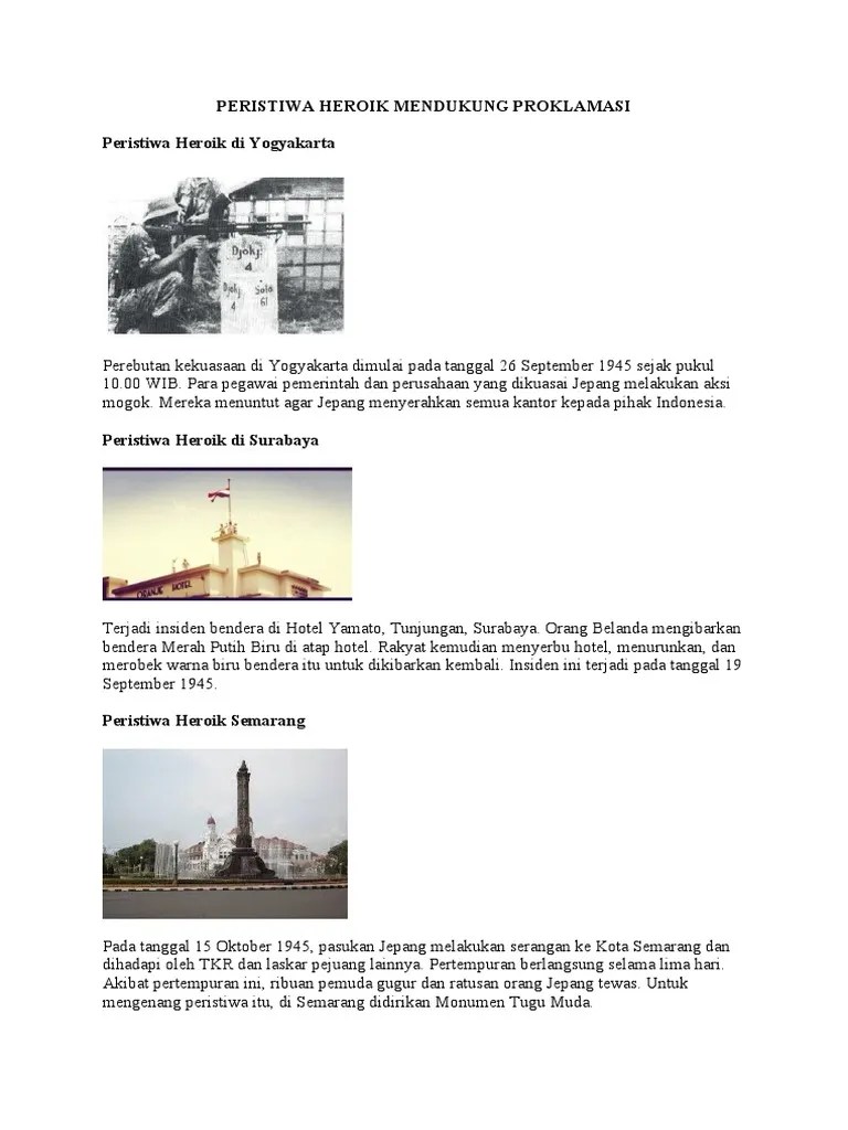 Peristiwa Heroik Mendukung Proklamasi | PDF