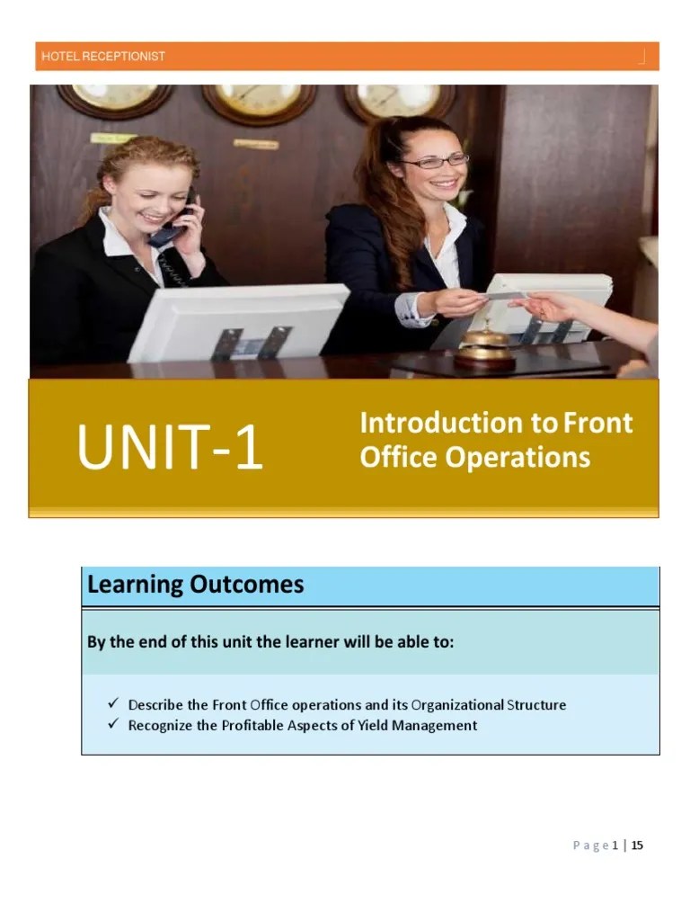Hotel Receptionist Duties and Responsibilities PDF Profit (Economics) Sales
