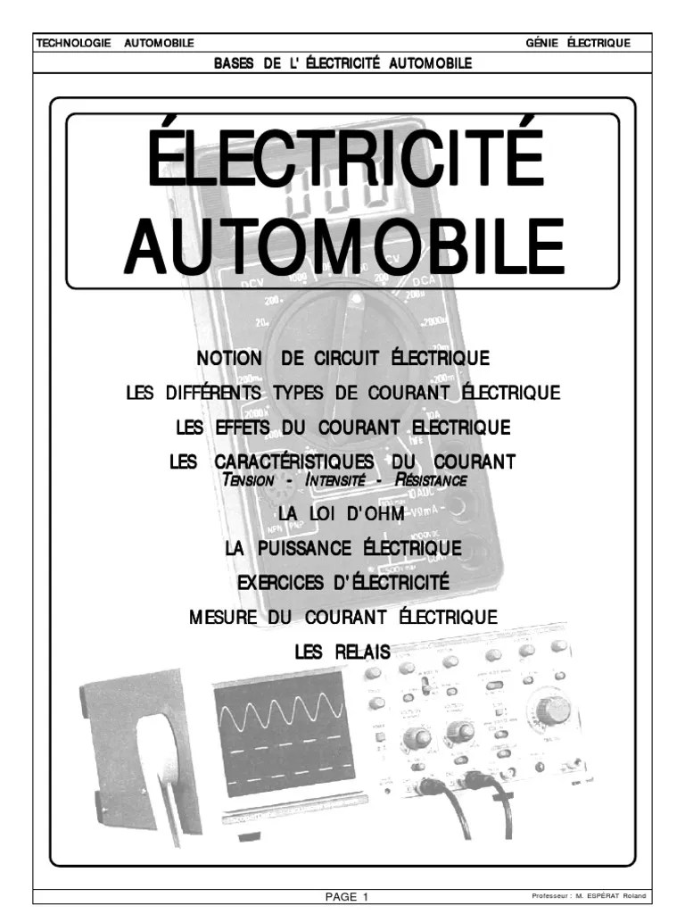 Bases de L&rsquo;électricité - Automobile | PDF | Électricité | Courant électrique