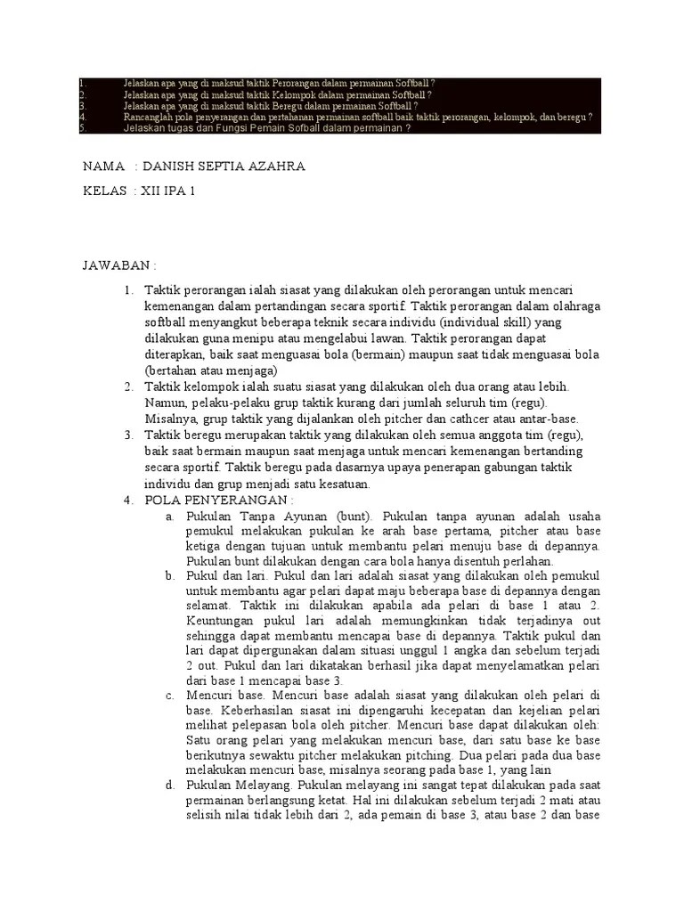 Danish Septia Azahra - Xii Ipa 1 - Softball | PDF