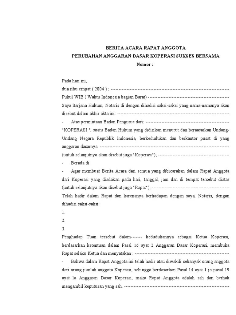 03 Berita Acara Rapat Anggota | PDF
