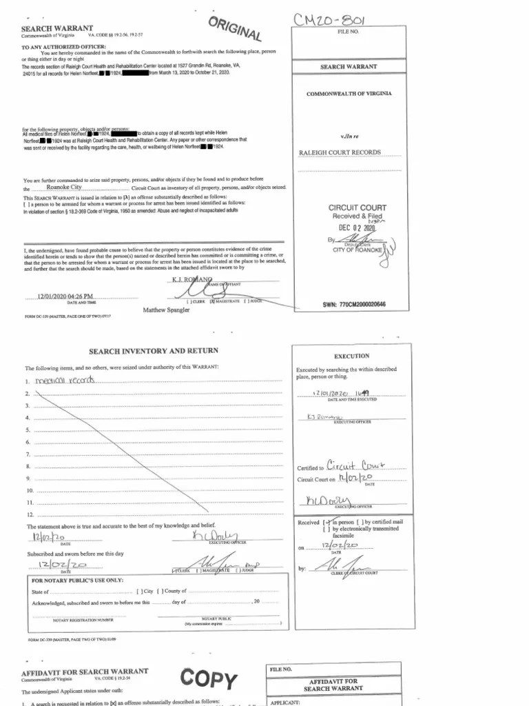 Roanoke Police Search Warrants Related To Raleigh Court Health and(04)