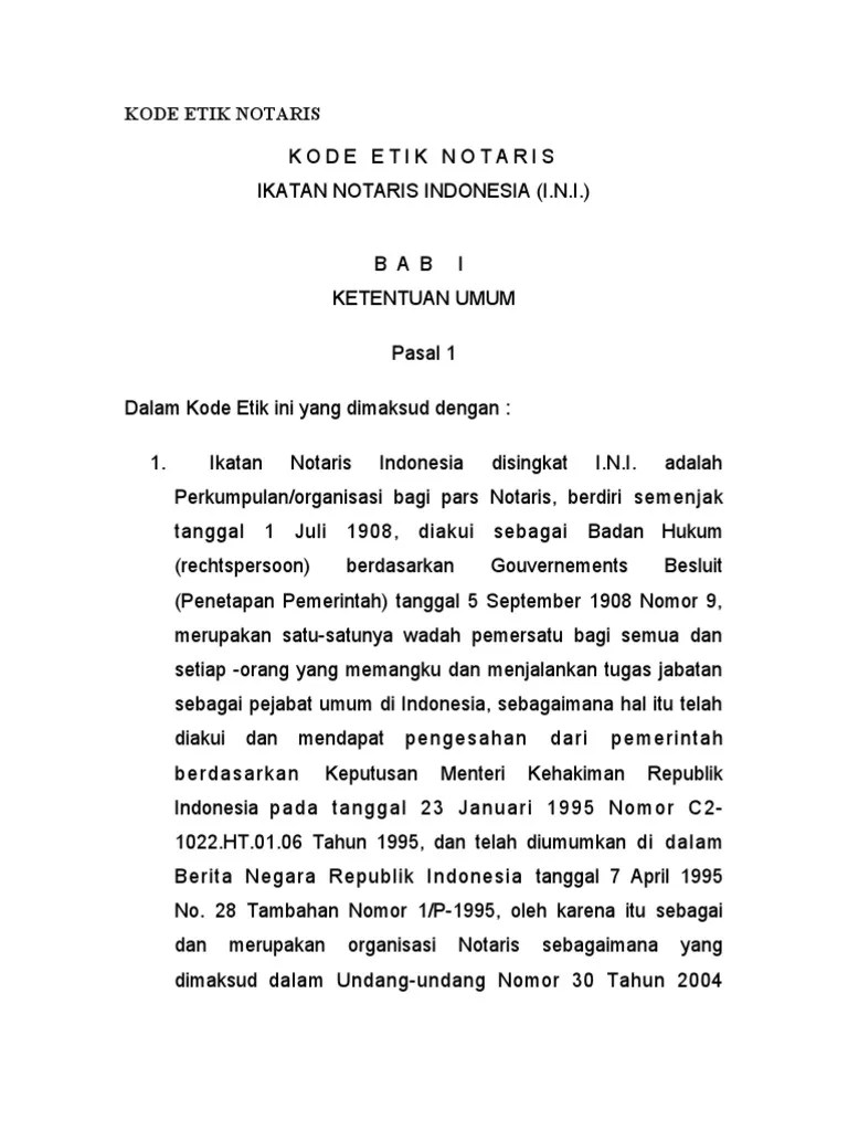 KODE ETIK NOTARIS